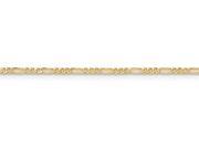 9 Inch 14k 1.80mm Flat Figaro Chain Ankle Bracelet Smaller Ankles in 14 kt Yellow Gold
