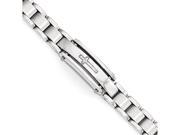 Chisel Stainless Steel Polished and Brushed Cz Cross Id Bracelet