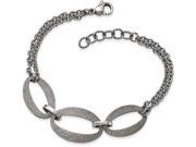 Chisel Stainless Steel Polished Laser Cut W .5in Ext. Bracelet
