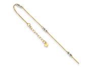 9 Inch 14k Two tone Cable Chain W rope Chain W 1in Ext Anklet in 14 kt Two Tone Gold