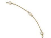 Finejewelers 14k Cz Polished with 1in Ext. Anklet in 14 kt Yellow Gold