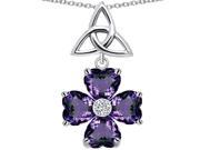 Star K Lucky Shamrock Celtic Knot Made with Heart 6mm Simulated Alexandrite in Sterling Silver