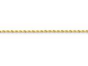7 Inch 14k 2.25mm bright cut Rope with Lobster Clasp Chain Bracelet in 14 kt Yellow Gold