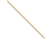 9 Inch 10k 1.10mm Box Chain Ankle Bracelet Smaller Ankles in 10 kt Yellow Gold