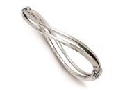 Sterling Silver Polished Double Wave Hinged Bangle