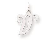 Sterling Silver Stamped Initial V Charm