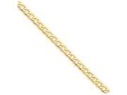 8 Inch 14k 4.3mm Semi solid Curb Link Chain Bracelet in 14 kt Yellow Gold