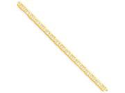 10 Inch 14k Polished 2mm Anchor Link Anklet in 14 kt Yellow Gold