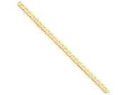 10 Inch 14k Polished Curb Link Anklet in 14 kt Yellow Gold