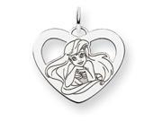 Disney Ariel Heart Charm in Sterling Silver
