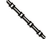 Chisel Stainless Steel Polished Black Ip CZ W .50in Ext. Link Bracelet