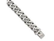 Chisel Stainless Steel Polished Textured Link Bracelet