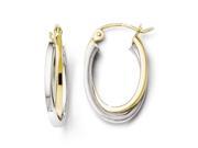 Finejewelers 10k Two tone Polished Hinged Hoop Earrings in 10 kt Two Tone Gold