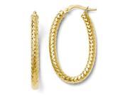 Finejewelers 14k Foreverlite Polished and Textured Oval Hoop Earrings in 14 kt Yellow Gold