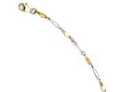 Finejewelers 14k Two tone Polished Fancy Link Anklet in 14 kt Two Tone Gold