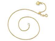 Finejewelers 14k Polished Dangle Heart Adjustable Anklet in 14 kt White Gold