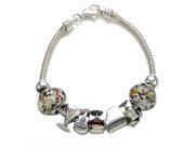 Zable Sterling Silver Happy Hour Theme Bracelet with 7 Beads