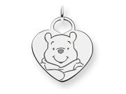 Disney Winnie the Pooh Heart Charm in Sterling Silver