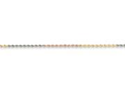 10 Inch 14k Tri color 1.8mm bright cut Rope Chain Ankle Bracelet in 14 kt Tri Color Gold