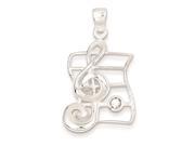 Sterling Silver Musical Charm W cz