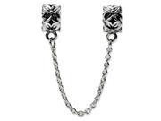 Reflections Sterling Silver Security Chain Floral Bead Charm