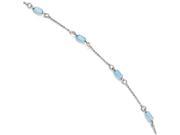 Finejewelers Sterling Silver Blue Cz Anklet Adjustable 9 10