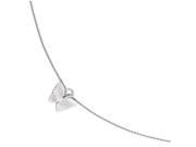 Finejewelers Sterling Silver Polished and Textured Butterfly Anklet W 1in Ext