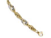 Finejewelers 14k Two tone Polished Bright Cut Fancy Link Bracelet in 14 kt Two Tone Gold