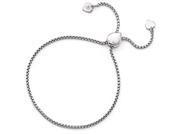 Finejewelers Sterling Silver Round Rectangle Box Heart Adjustable Bracelet