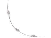 Finejewelers Sterling Silver Polished and Textured Beaded Anklet W 1in Ext