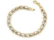 Finejewelers 14k Two tone Polished Fancy Link Bracelet in 14 kt Two Tone Gold