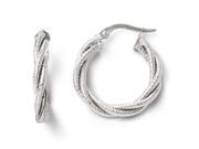 Finejewelers 14k White Gold Twisted Triple Twist Hoop Earrings