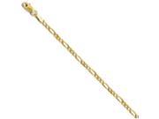 Finejewelers 14k 2.75mm Flat Figaro Anklet in 14 kt Yellow Gold