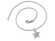 Finejewelers Sterling Silver Textured Star Anklet W 1in Ext