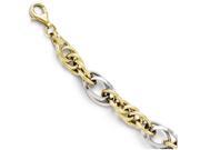Finejewelers 10k Two tone Polished Fancy Link Bracelet in 10 kt Two Tone Gold