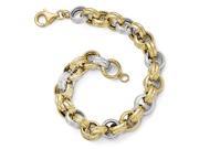 Finejewelers 14k Two tone Polished Fancy Link Bracelet in 14 kt Two Tone Gold