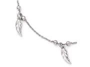 Finejewelers Sterling Silver Polished Feather Anklet W 1in Ext