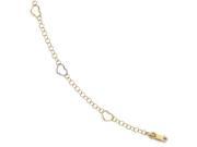 Finejewelers 14k Two tone Polished Heart with 1in Ext. Anklet in 14 kt Two Tone Gold