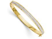 Finejewelers 14k Fancy Glimmer Infused Hinged Bangle in 14 kt Yellow Gold
