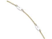 Finejewelers 14k Two tone Polished Anklet W 1in Ext in 14 kt Two Tone Gold