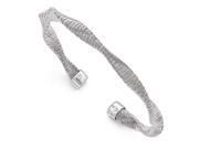 Finejewelers Sterling Silver Textured and Polished Twisted Cuff Bracelet