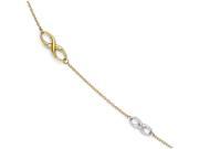 Finejewelers 14k Two tone Polished Anklet W 1in Ext in 14 kt Two Tone Gold