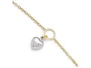 Finejewelers 14k Two tone Polished Heart Anklet W 1in Ext in 14 kt Two Tone Gold