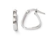 Finejewelers 10k White Gold Polished and Textured Hinged Hoop Earrings