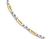 Finejewelers 14k Two tone Polished and Satin Link Bracelet in 14 kt Two Tone Gold