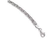 Finejewelers Sterling Silver Textured Three Strand Anklet W 1in Ext