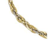 Finejewelers 14k Two tone Polished Bright Cut Fancy Link Bracelet in 14 kt Two Tone Gold
