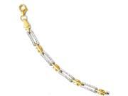 Finejewelers 14k W Rhodium Bright Cut Bracelet in 14 kt Yellow Gold