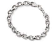 Finejewelers Sterling Silver Polished and Textured Link Bracelet