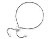 Finejewelers Sterling Silver Round Rectangle Box Heart Adjustable Bracelet